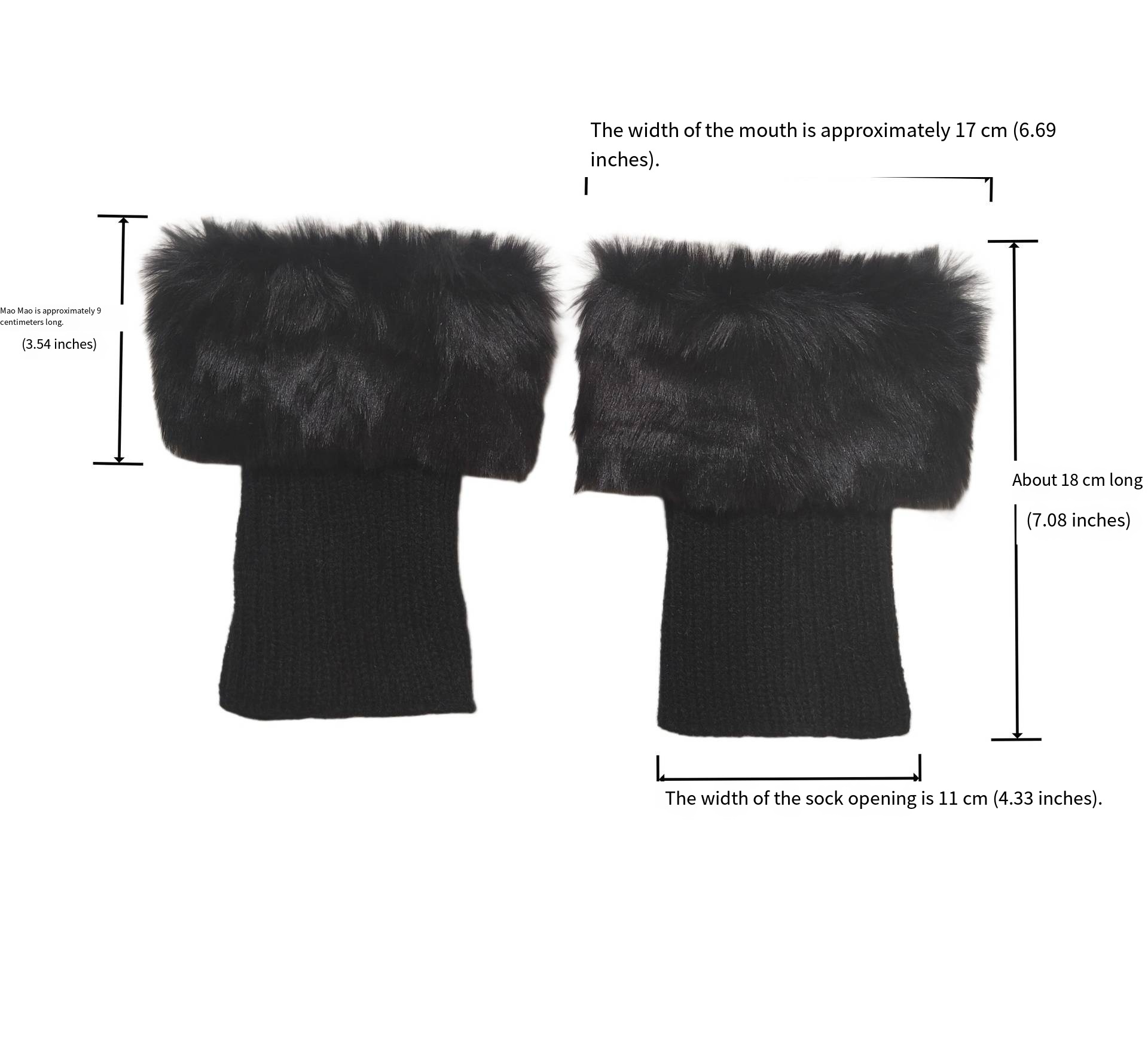 Womens Winter Leg Warmers Faux Fur Cuff Crochet Knit Boots Sock Foot Cover Warm